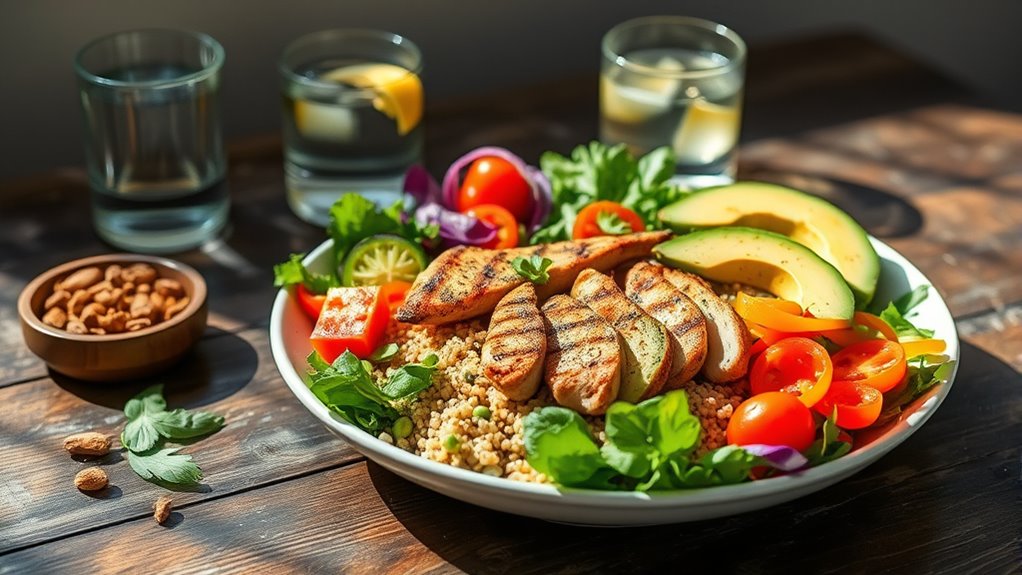 balanced colorful prepared meals